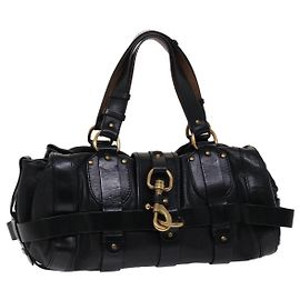 Chloé Bolsa Chloe Kerala Couro Preto 03-07-51-5267 Auth yb204 Preto