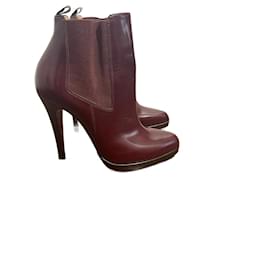 Christian Louboutin-CHRISTIAN LOUBOUTIN  Ankle boots T.EU 36 Leather-Dark red