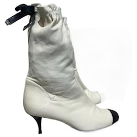 Chanel-CHANEL  Boots T.EU 39.5 Leather-White