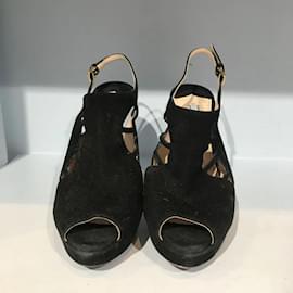 Prada-PRADA Sandales T.UE 38 suédée-Noir