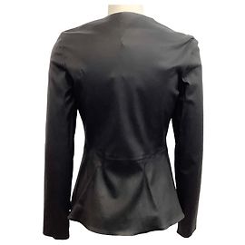 Autre Marque Susan Bender Black Leather Hipzip Jacket Black