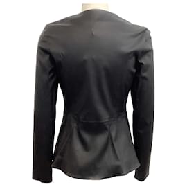 Autre Marque-Susan Bender Black Leather Hipzip Jacket-Black