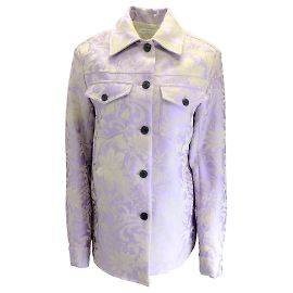 Dries Van Noten Lila / Graue Jacquardjacke Lila