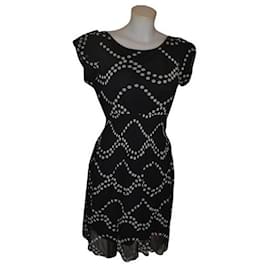 Marella-polka dot dress-Black,White