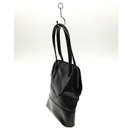 Gianni Versace-**Gianni Versace Black Leather Handbag-Black