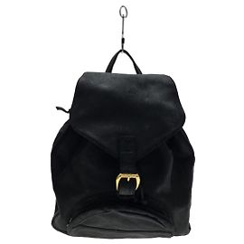 **Zaino Gianni Versace in pelle nera con coulisse Nero