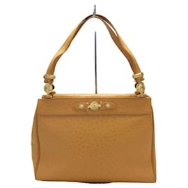 **Bolso de cuero camel Gianni Versace Camello