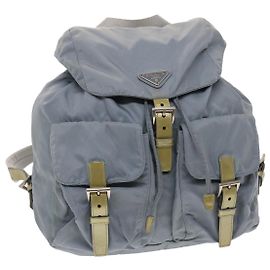 PRADA Mochila Nylon Azul Claro Auth 45811 Azul claro