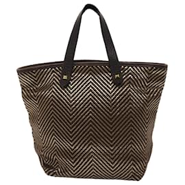 Hermès-HERMES Cabas Chennai PM Hand Bag Canvas Brown Auth cl620-Brown