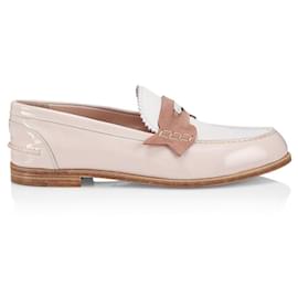 Christian Louboutin-Christian Louboutin's Penny Donna penny loafers-Pink,White