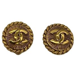 ***Boucles d'oreilles rondes CHANEL Cocomark Doré