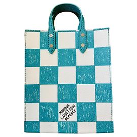 Bolsa Louis Vuitton Sac Plat em couro turquesa Turquesa