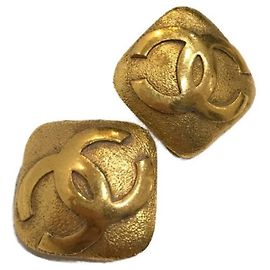 ***CHANEL Vintage-Coco-Mark-Ohrringe Golden