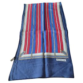 Autre Marque-large vintage silk scarf-Navy blue