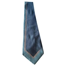 Autre Marque Corbata de seda verde oscuro Verde oscuro