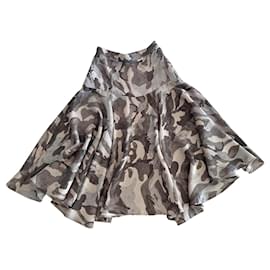 Autre Marque-Custommade Vila T Skirt. 36 camouflage fabric-Brown,Grey,Khaki