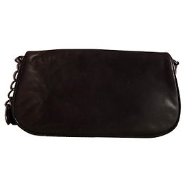 CC Chanel Camelia 5 en solapa de piel de cordero marrón Marrón oscuro