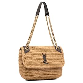 Saint Laurent-Saint Laurent Brown Niki Shoulder Bag-Brown,Beige