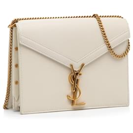 Saint Laurent-Saint Laurent Brown Monogram Cassandra Crossbody-Brown,Beige