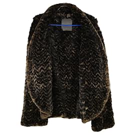 Fendi-Increíble abrigo de piel extragrande de Fendi-Multicolor