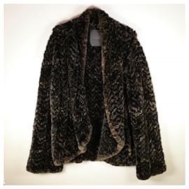 Fendi-Incroyable manteau de fourrure oversize Fendi-Multicolore
