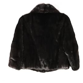 Fendi-Incroyable veste en vison Fendi Manteau noir-Noir
