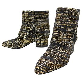 NOVA COLEÇÃO CHANEL TORNOZELO LOGOTIPO CC TWEED EGITO 40.5 Bombas Outro
