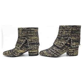 Chanel-NEUF CHAUSSURES BOTTINES CHANEL LOGO CC TWEED COLLECTION EGYPTE 40.5 SHOES-Autre
