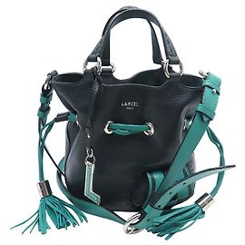NEW LANCEL PREMIER FLIRT PM A HANDBAG11754 GRAINED LEATHER SHOULDER BAG Navy blue