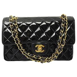 Chanel-VINTAGE CHANEL TIMELESS CLASSIC MEDIUM HANDBAG WITH QUILTED CROSSBODY-Black