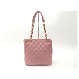 Chanel-CHANEL SHOPPING TOTE HANDBAG IN PINK CAVIAR LEATHER PINK PINK HAND BAG PURSE-Pink