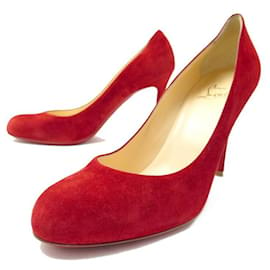 Christian Louboutin-NEW CHRISTIAN LOUBOUTIN SIMPLE PUMP SHOES 42 SUEDE PUMPS SHOES-Red