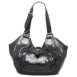 Céline-Sac à bandoulière en cuir gaufré Celine Sac à bandoulière en cuir WD-SA-0059 en bon état-Noir