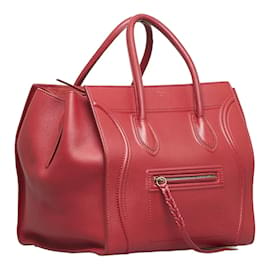 Céline-Sac cabas en cuir Celine Sac à main en cuir en excellent état-Rouge