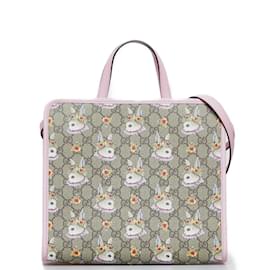 Gucci-Gucci GG Supreme Rabbit Handtasche Canvas Handtasche 630542 In sehr gutem Zustand-Braun