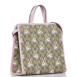 Gucci-Gucci GG Supreme Rabbit Handtasche Canvas Handtasche 630542 In sehr gutem Zustand-Braun