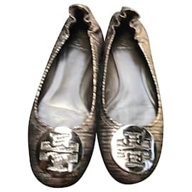 Tory Burch, Shoes, Tory Burch Minnie Travel Ballet Flat With Pave Crystal  Logo