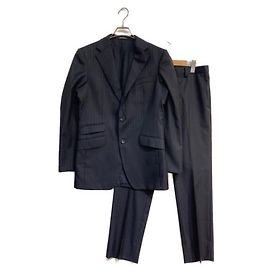 ***platinum COMME CA  Setup suit fully lined Loro Piana striped suit navy Navy blue