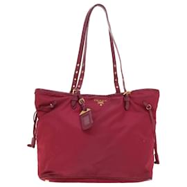 Prada-PRADA Tote Bag Nylon Pink Auth 46322-Pink