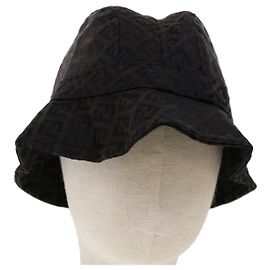 FENDI Zucchino Canvas Hat M Brown Auth am4612 Brown