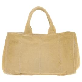 Prada-PRADA Canapa Hand Bag Canvas Beige Auth 45652-Beige