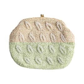 Autre Marque-Collection Privée Hand-made Beaded Clutch-Eggshell