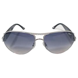 Chopard-Chopard Blue/Silver SCH866S Embellished Sunglasses-Blue,Silver hardware