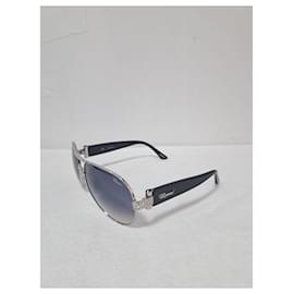 Chopard-Chopard Blue/Silver SCH866S Embellished Sunglasses-Blue,Silver hardware