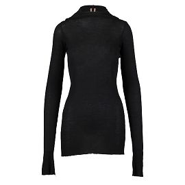 T-shirt a maniche lunghe con cappuccio di Rick Owens Nero