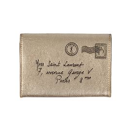 Yves Saint Laurent Kartenetui aus Leder Golden