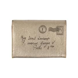 Yves Saint Laurent-Yves Saint Laurent Leather Card Holder-Golden