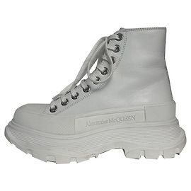 Alexander McQueen Ankle Boots White Leather White