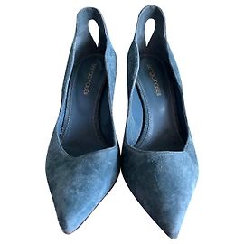 Sergio Rossi Light Blue Nubuck Pumps Light blue