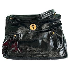 Saint Laurent Black Patent Leather Handbag Black